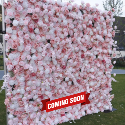 Light Pink with a Hint of Black Wild Rose Premium Flower Wall